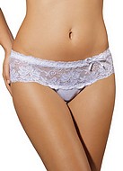 Thong panty with lace waistband